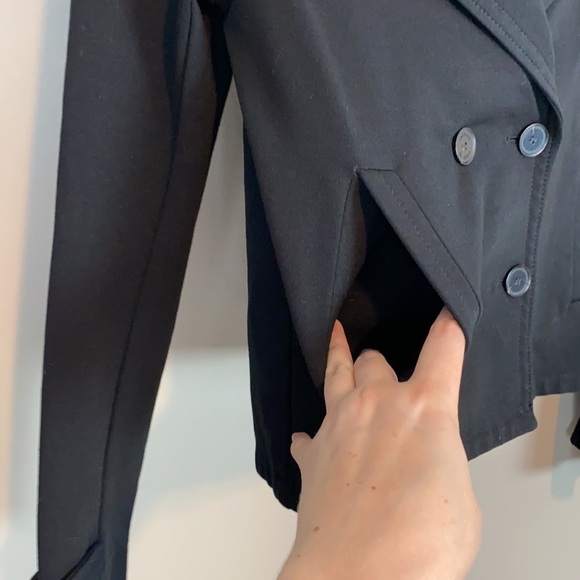 Lacoste Black Blazer Jacket Size 4 - Picture 4 of 10